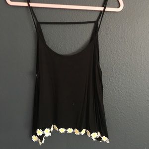 Spaghetti Strap Shirt With Daisy Detail